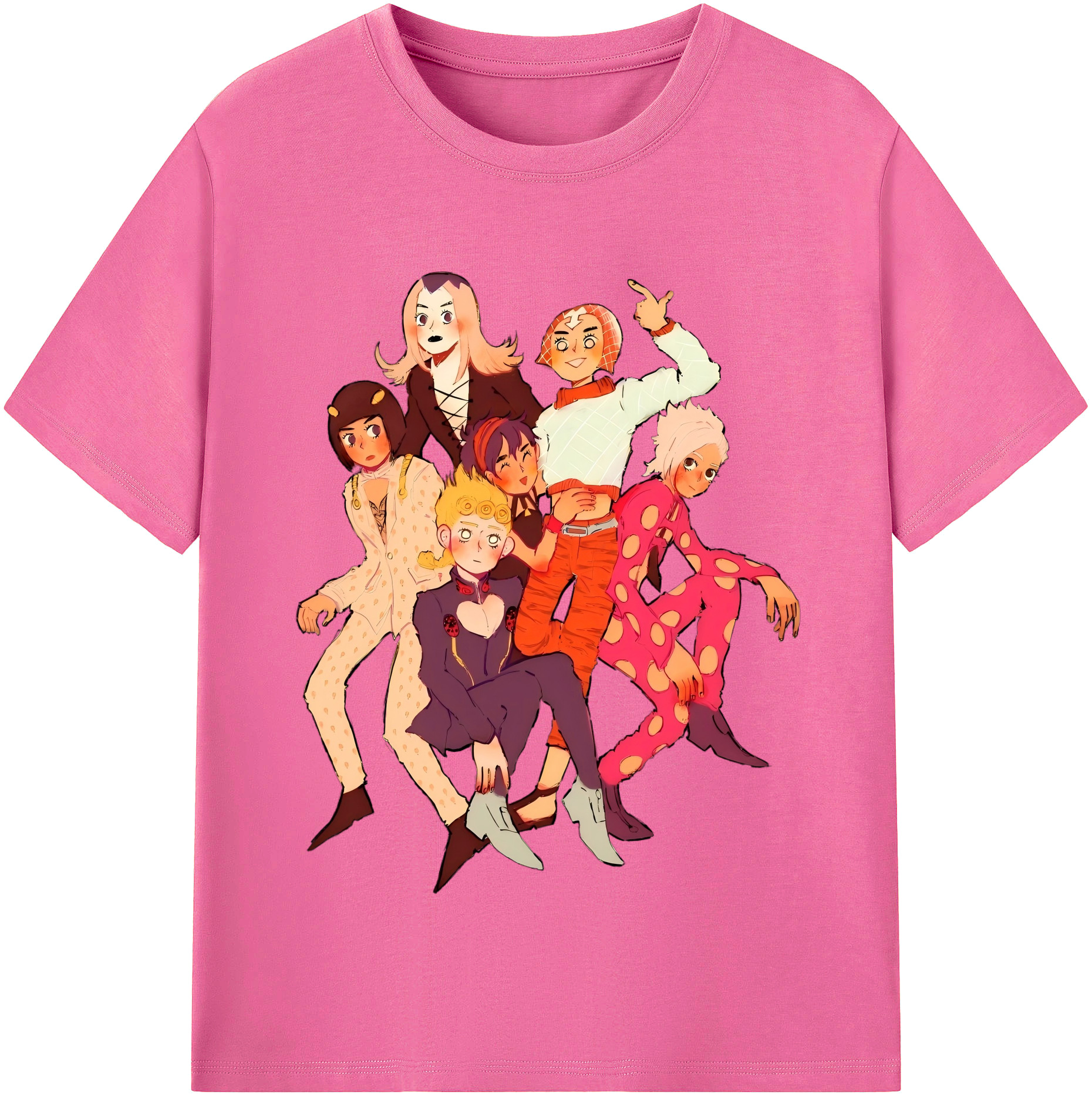 （画像用） ジョジョの奇妙な冒険 JoJo's Bizarre Adventure レディースカジュアルプリントTシャツ（綿100％）
